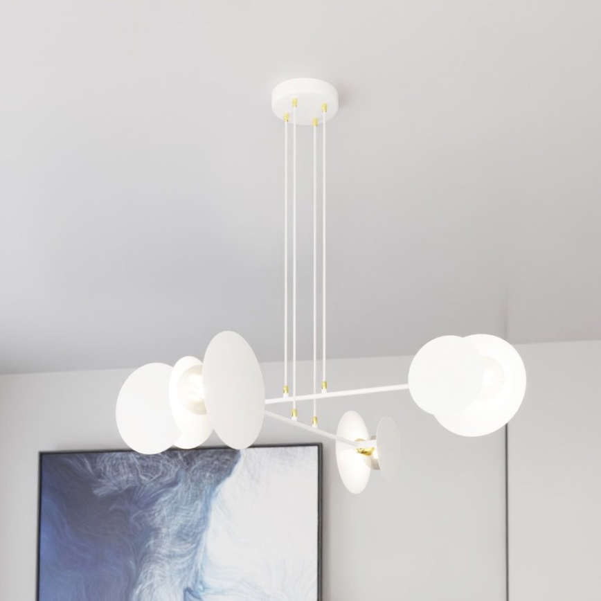 Kattokruunu johdossa IDEA 4xE27/15W/230V valkoinen