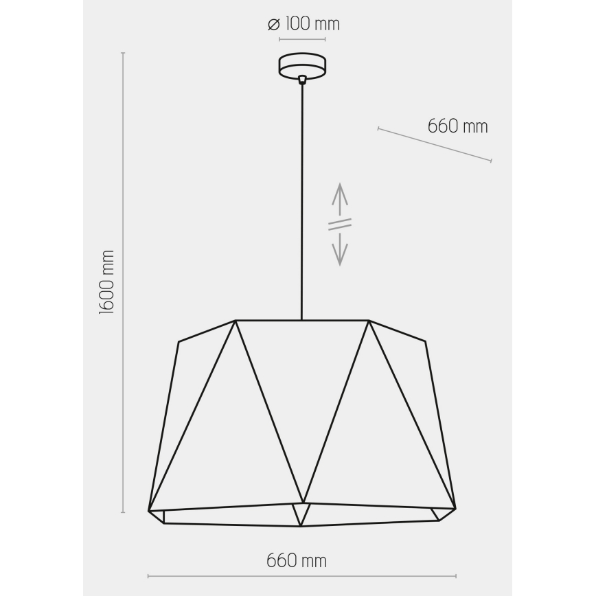 Kattokruunu johdossa IVO 1xE27/25W/230V musta/kultainen