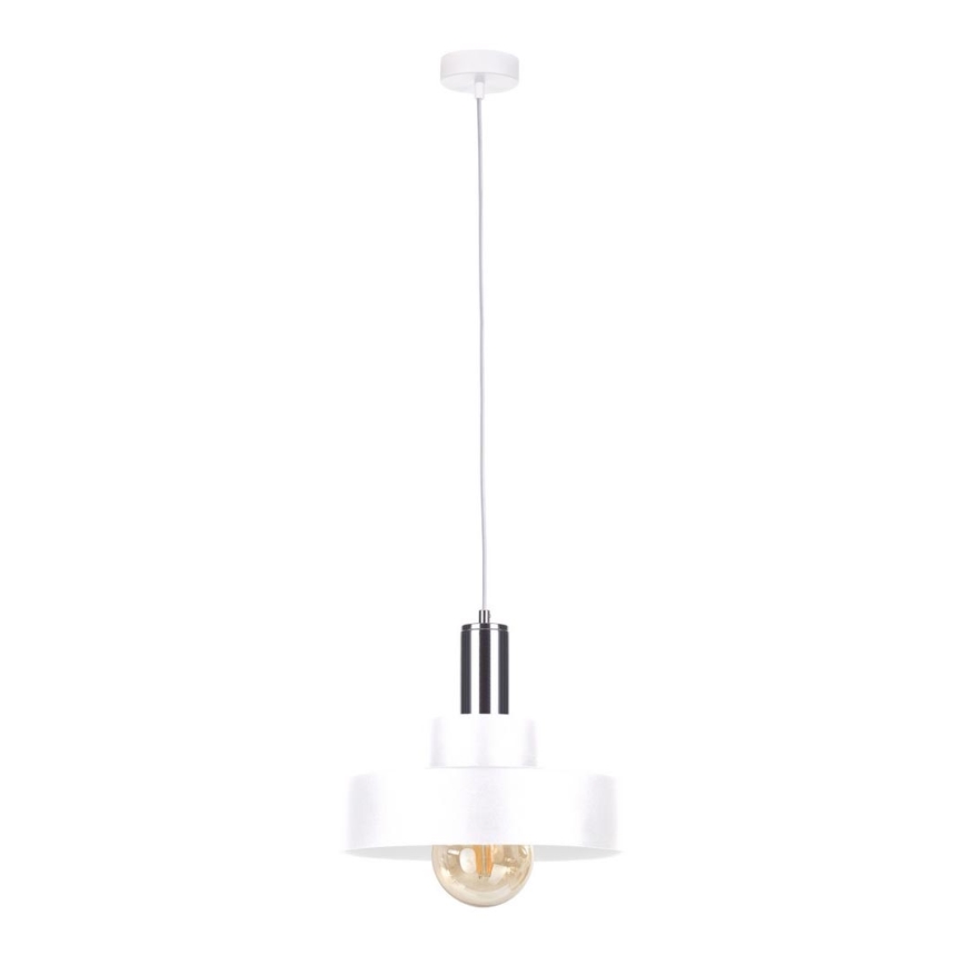 Kattokruunu johdossa IZA 1xE27/60W/230V valkoinen/kiiltävä kromi