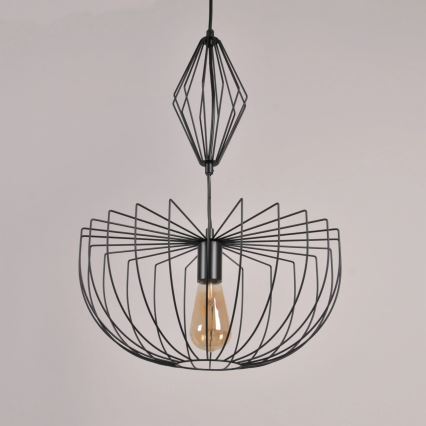 Kattokruunu johdossa JASMINA 1xE27/20W/230V halkaisija 40 cm musta