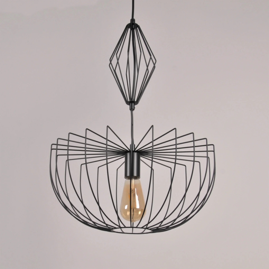 Kattokruunu johdossa JASMINA 1xE27/20W/230V halkaisija 40 cm musta