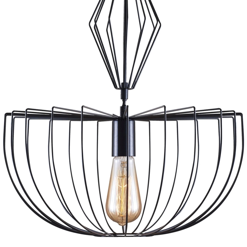 Kattokruunu johdossa JASMINA 1xE27/20W/230V halkaisija 40 cm musta