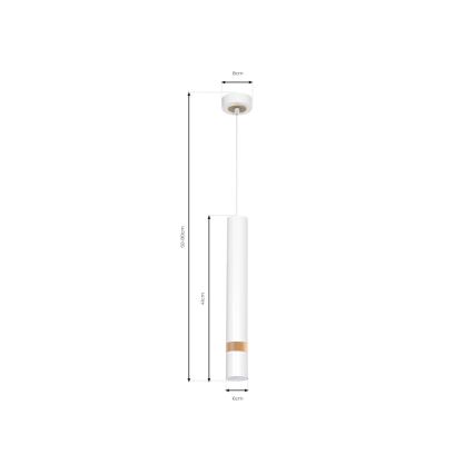 Kattokruunu johdossa JOKER WHITE WOOD 1xGU10/8W/230V