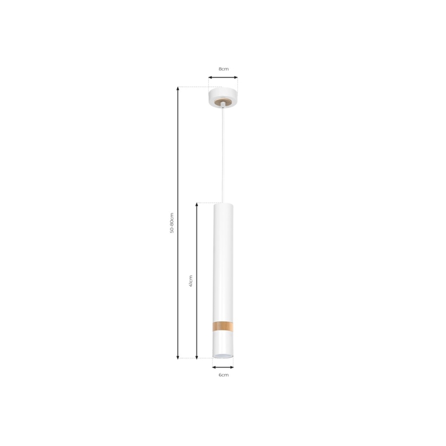 Kattokruunu johdossa JOKER WHITE WOOD 1xGU10/8W/230V