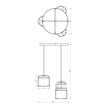 Kattokruunu johdossa JONKO 3xE27/60W/230V