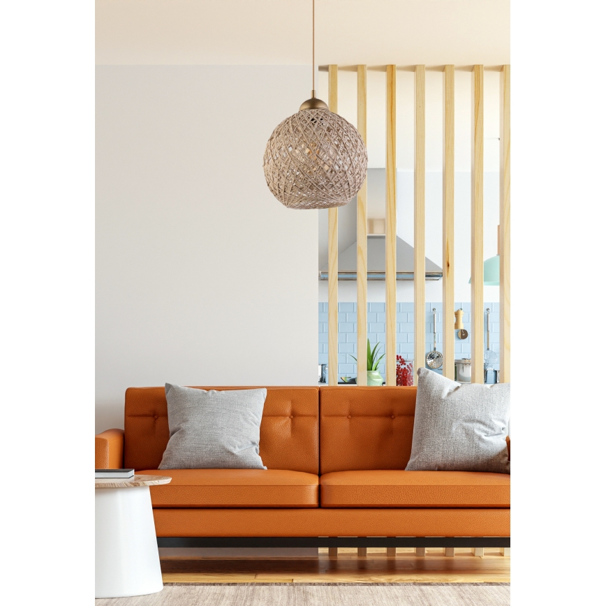 Kattokruunu johdossa JUTE 1xE27/60W/230V beige