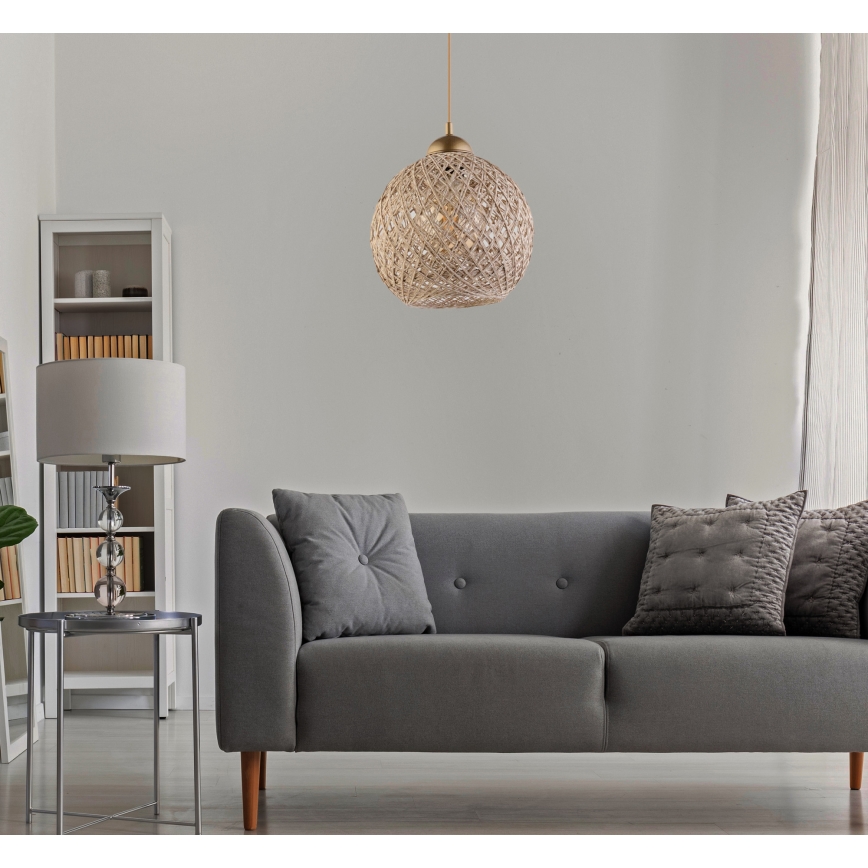 Kattokruunu johdossa JUTE 1xE27/60W/230V beige