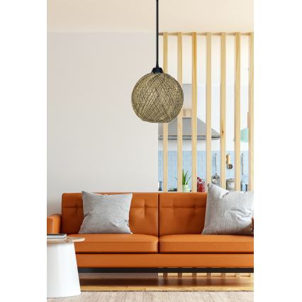 Kattokruunu johdossa JUTE 1xE27/60W/230V keltainen