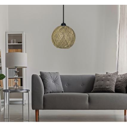 Kattokruunu johdossa JUTE 1xE27/60W/230V keltainen