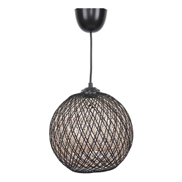 Kattokruunu johdossa JUTE 1xE27/60W/230V musta