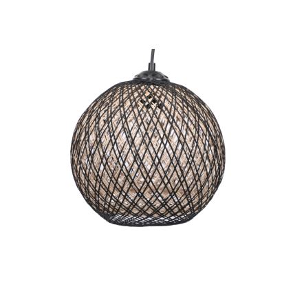 Kattokruunu johdossa JUTE 1xE27/60W/230V musta