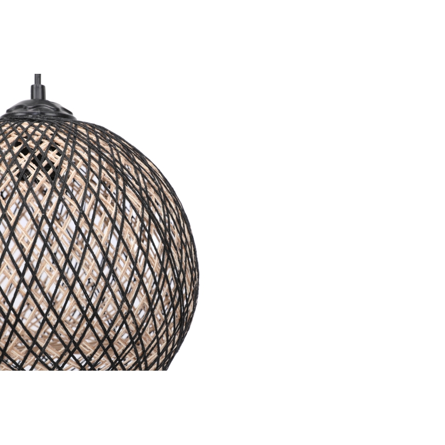 Kattokruunu johdossa JUTE 1xE27/60W/230V musta