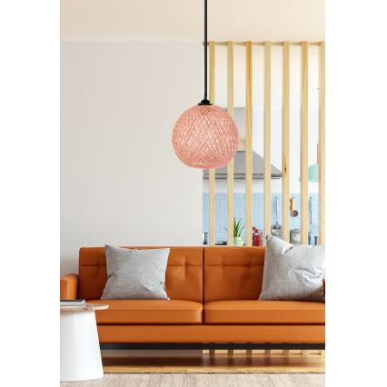 Kattokruunu johdossa JUTE 1xE27/60W/230V pinkki