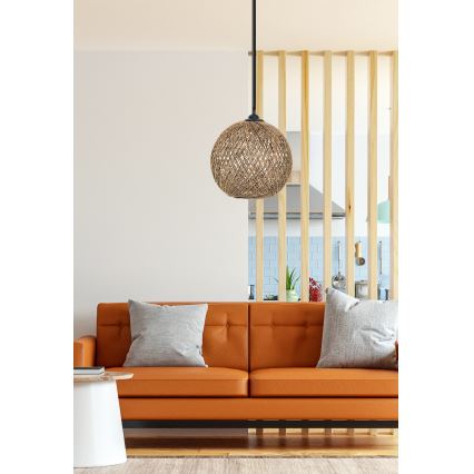 Kattokruunu johdossa JUTE 1xE27/60W/230V ruskea