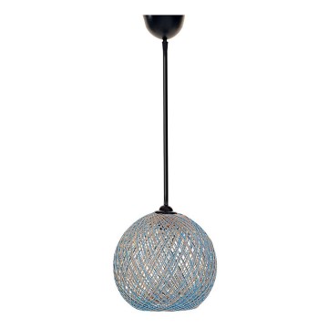 Kattokruunu johdossa JUTE 1xE27/60W/230V sininen