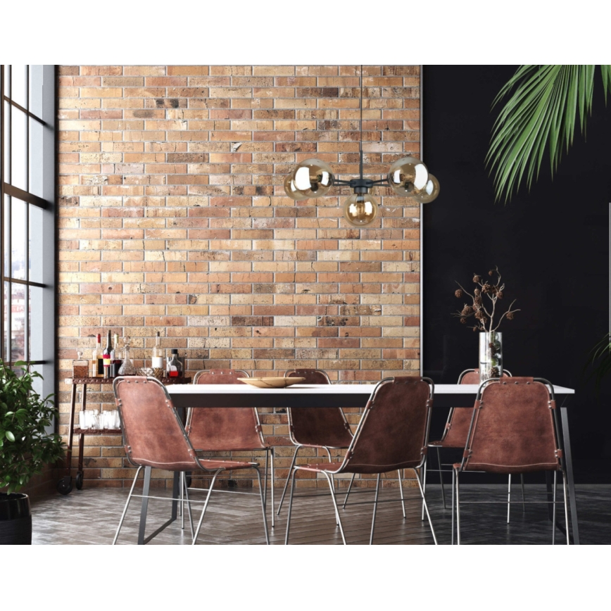 Kattokruunu johdossa KALIOPE II 6xE14/50W/230V musta/savuinen beige