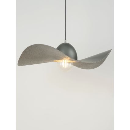 Kattokruunu johdossa KAPELLO 1xE27/60W/230V halkaisija 55 cm harmaa/hopea