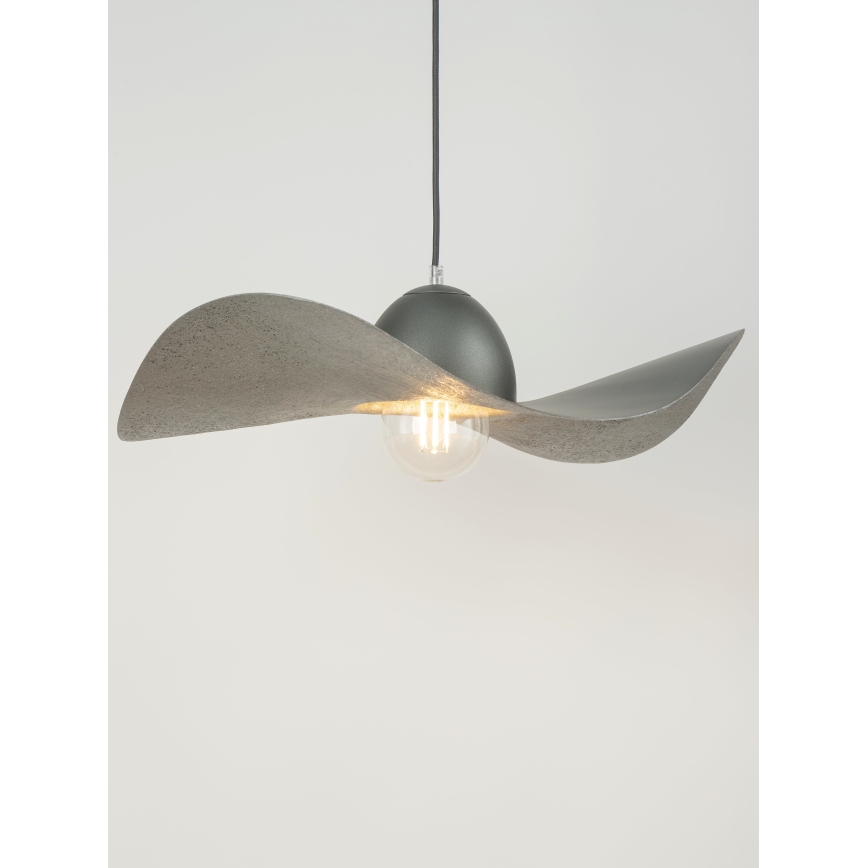 Kattokruunu johdossa KAPELLO 1xE27/60W/230V halkaisija 55 cm harmaa/hopea