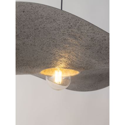 Kattokruunu johdossa KAPELLO 1xE27/60W/230V halkaisija 55 cm harmaa/hopea