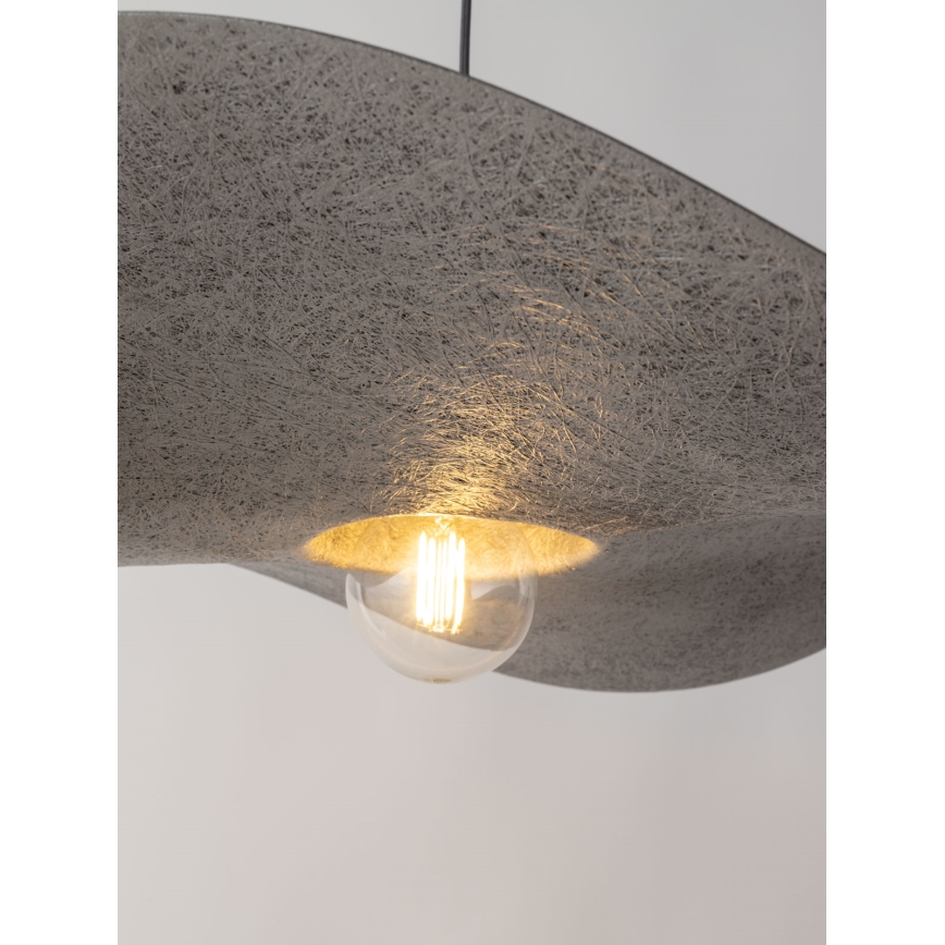 Kattokruunu johdossa KAPELLO 1xE27/60W/230V halkaisija 55 cm harmaa/hopea