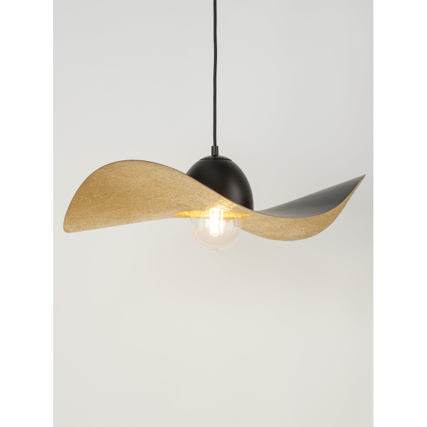 Kattokruunu johdossa KAPELLO 1xE27/60W/230V halkaisija 55 cm musta/kultainen