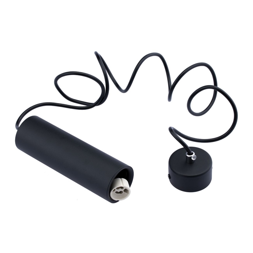 Kattokruunu johdossa KARADON 1xGU10/30W/230V 17 cm musta