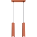 Kattokruunu johdossa KARBON 2xGU10/10W/230V punainen