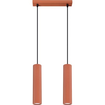 Kattokruunu johdossa KARBON 2xGU10/10W/230V punainen