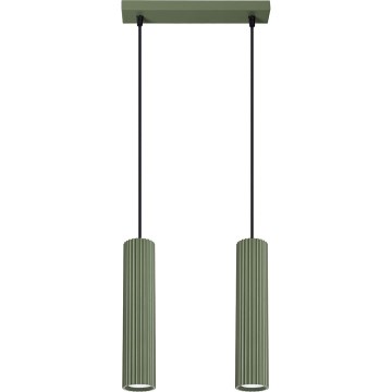 Kattokruunu johdossa KARBON 2xGU10/10W/230V vihreä