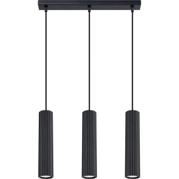 Kattokruunu johdossa KARBON 3xGU10/10W/230V musta