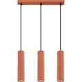 Kattokruunu johdossa KARBON 3xGU10/10W/230V punainen