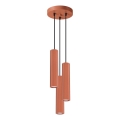 Kattokruunu johdossa KARBON 3xGU10/10W/230V punainen