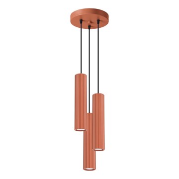 Kattokruunu johdossa KARBON 3xGU10/10W/230V punainen