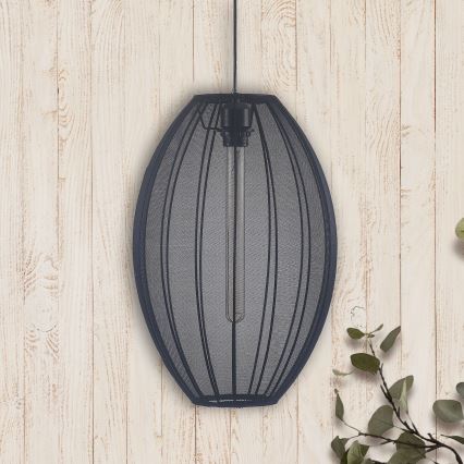 Kattokruunu johdossa KAREI 1xE27/20W/230V halkaisija 30 cm musta