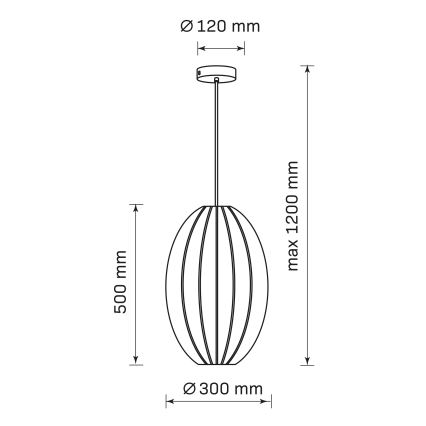 Kattokruunu johdossa KAREI 1xE27/20W/230V halkaisija 30 cm valkoinen
