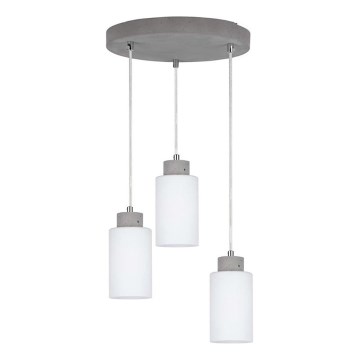 Kattokruunu johdossa KARLA 3xE27/60W/230V betoni - FSC-sertifioitu