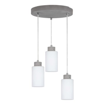 Kattokruunu johdossa KARLA 3xE27/60W/230V betoni