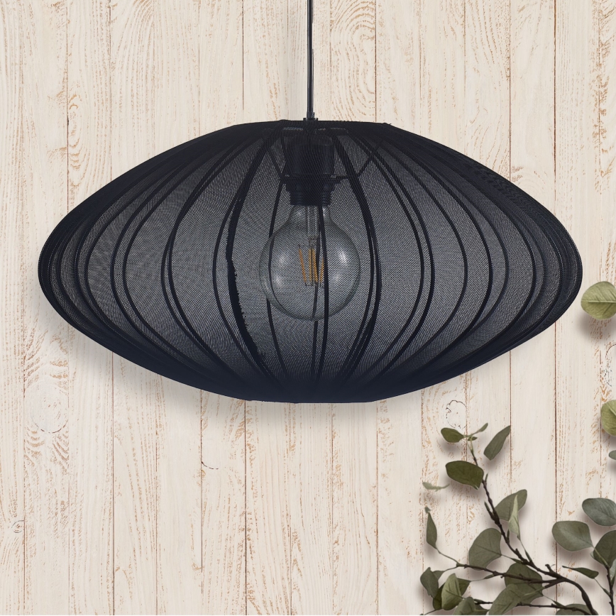 Kattokruunu johdossa KINU 1xE27/20W/230V halkaisija 50 cm musta