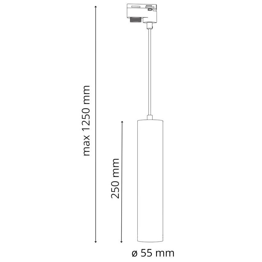 Kattokruunu johdossa kiskojärjestelmään MARIBEL 3xGU10/10W/230V + 1 m kisko systeemi valkoinen