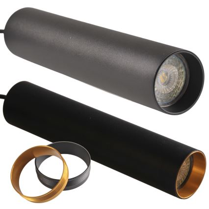 Kattokruunu johdossa kiskojärjestelmään MARIBEL 3xGU10/10W/230V + 1 m kisko systeemi musta