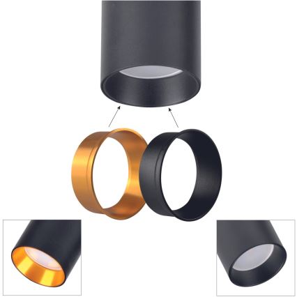 Kattokruunu johdossa kiskojärjestelmään MARIBEL 3xGU10/10W/230V + 1 m kisko systeemi musta