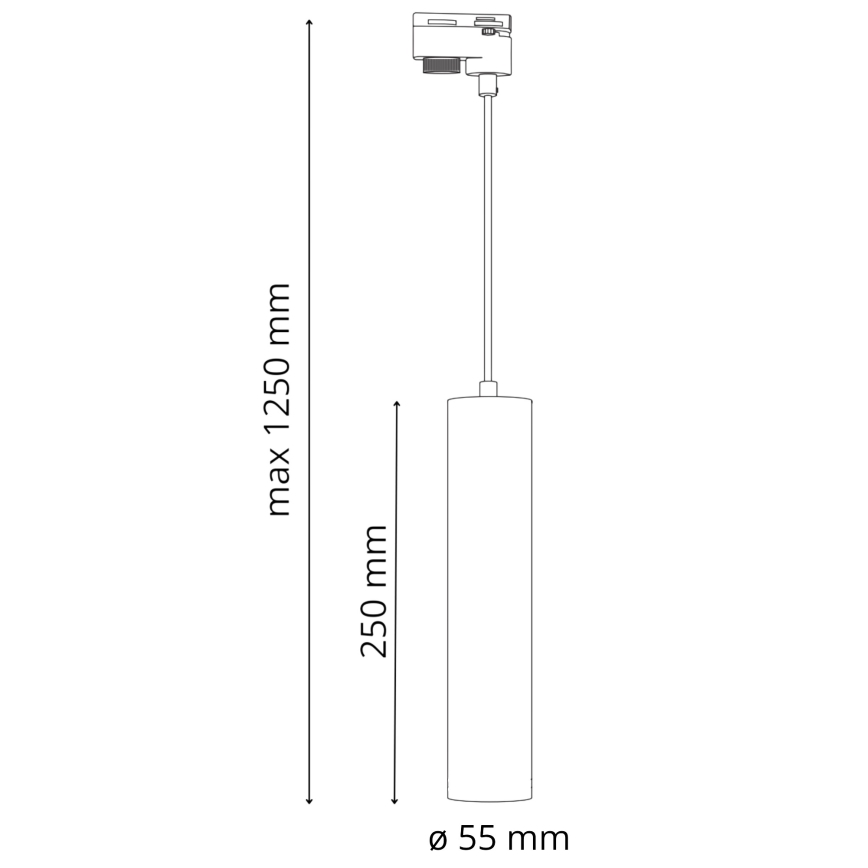 Kattokruunu johdossa kiskojärjestelmään MARIBEL 3xGU10/10W/230V + 1 m kisko systeemi musta