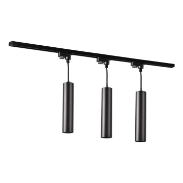 Kattokruunu johdossa kiskojärjestelmään MARIBEL 3xGU10/10W/230V + 1 m kisko systeemi musta