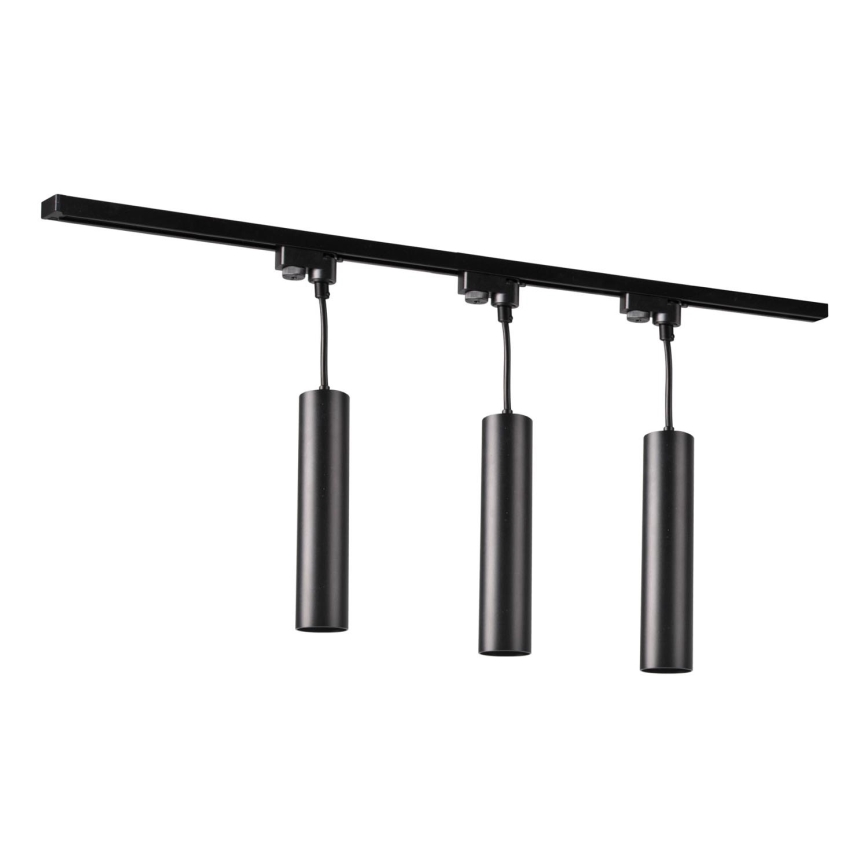 Kattokruunu johdossa kiskojärjestelmään MARIBEL 3xGU10/10W/230V + 1 m kisko systeemi musta
