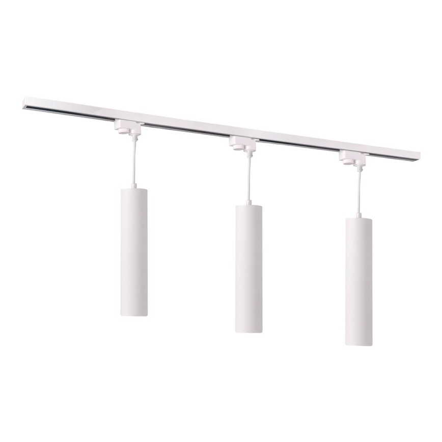Kattokruunu johdossa kiskojärjestelmään MARIBEL 3xGU10/10W/230V + 1 m kisko systeemi valkoinen