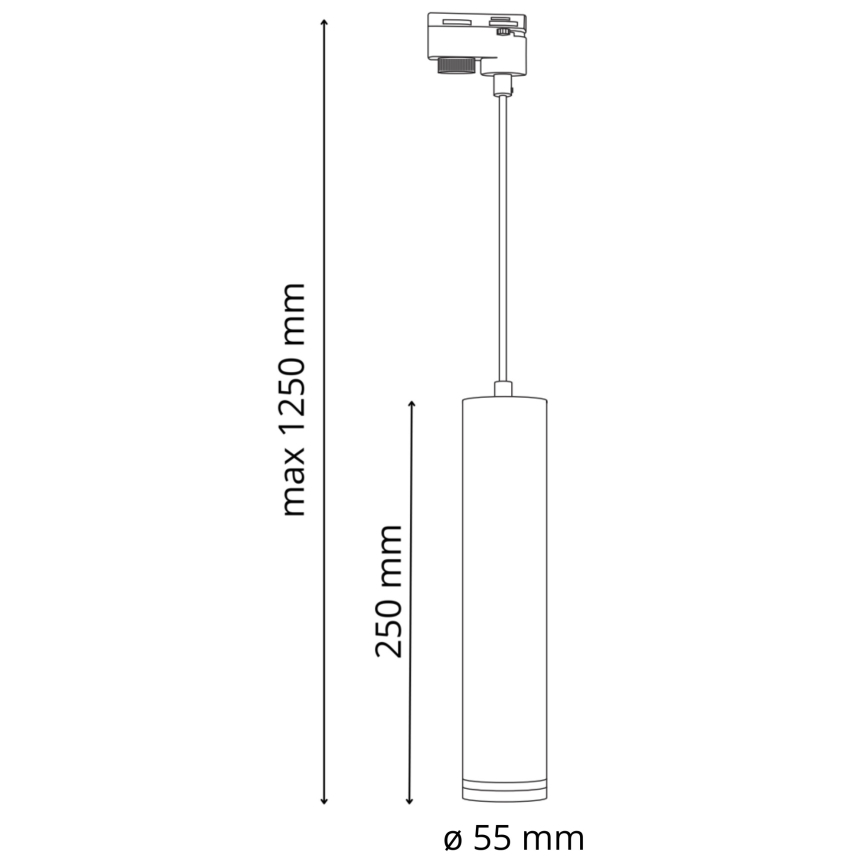 Kattokruunu johdossa kiskojärjestelmään PARIISI 3xGU10/10W/230V + 1 m kisko systeemi valkoinen