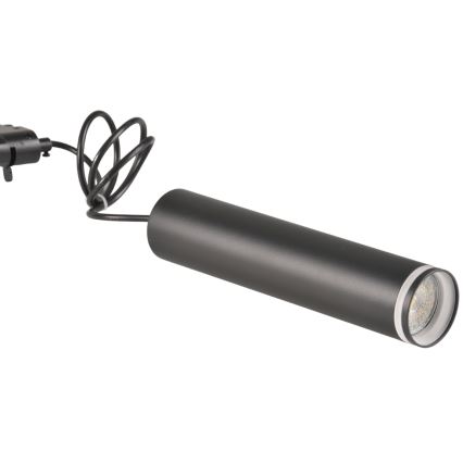 Kattokruunu johdossa kiskojärjestelmään PARIISI 3xGU10/10W/230V + 1 m kisko systeemi musta