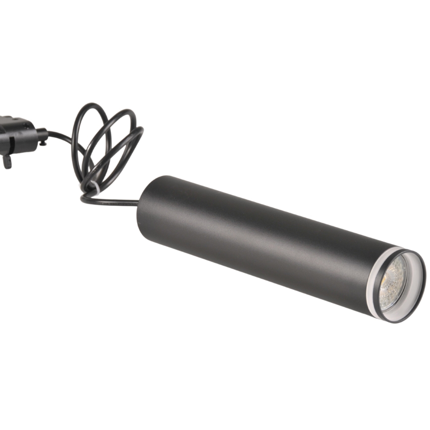 Kattokruunu johdossa kiskojärjestelmään PARIISI 3xGU10/10W/230V + 1 m kisko systeemi musta