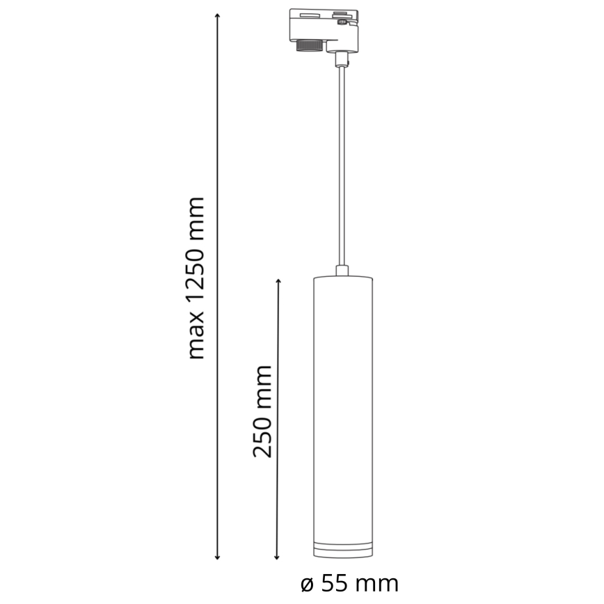 Kattokruunu johdossa kiskojärjestelmään PARIISI 3xGU10/10W/230V + 1 m kisko systeemi musta
