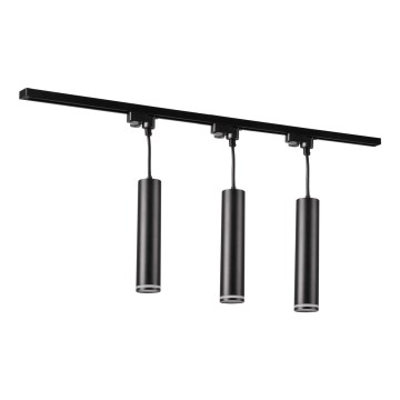 Kattokruunu johdossa kiskojärjestelmään PARIISI 3xGU10/10W/230V + 1 m kisko systeemi musta
